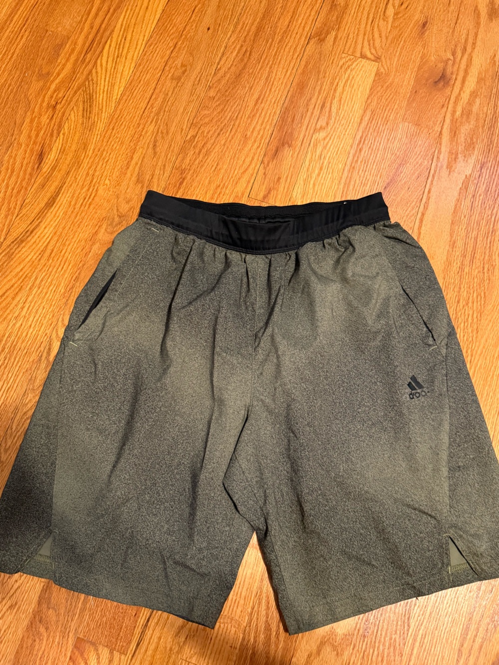 adidas Men's Olive Athletic Shorts with Black Waistband
